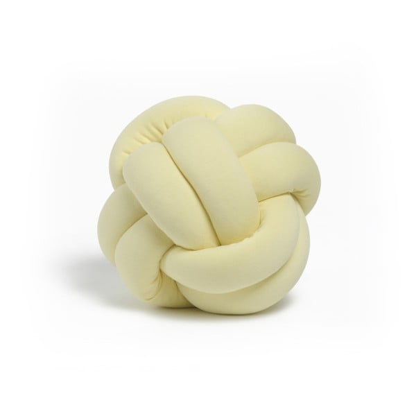 Svetložltý vankúš Knot Decorative Cushion, ⌀ 25 cm