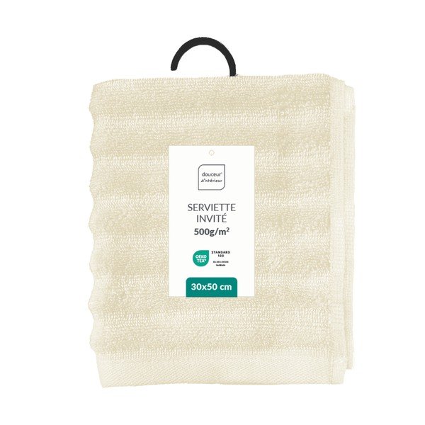 Krémovobiely froté bavlnený uterák 30x50 cm Maya – douceur d'intérieur-image-4