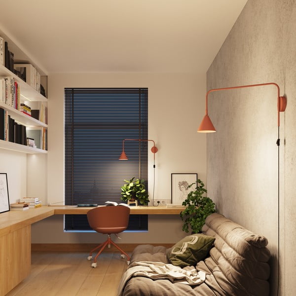 Nástenné svietidlo do zásuvky v terakotovej farbe Zylo – Sollux-image-3