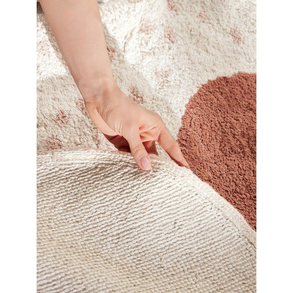 Hnedý/krémovobiely prateľný/ručne tkaný bavlnený detský koberec 95x120 cm Snuggle Emmi – Hanse Home-image-3