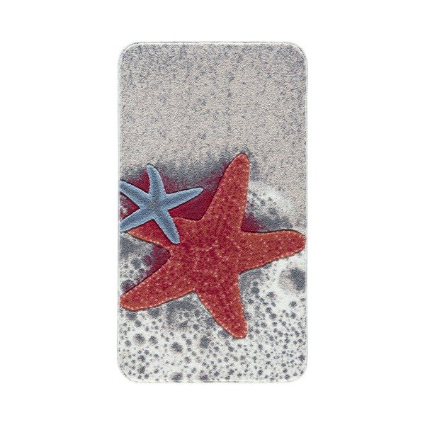 Vzorovaná červená predložka do kúpeľne Confetti Bathmats Starfish, 80 × 140 cm-image-1