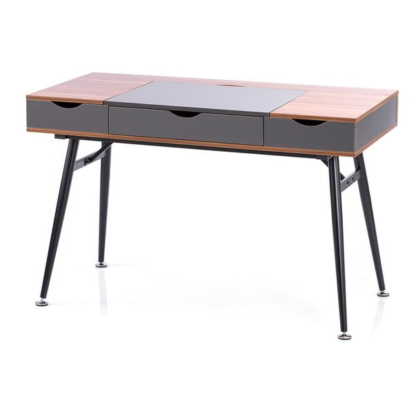 Pracovný stôl s doskou v dekore orechového dreva 60x120 cm Faryn – Homede