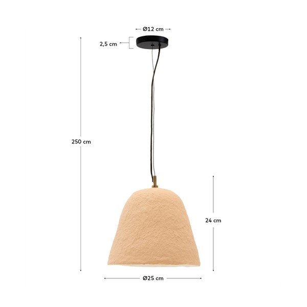 Béžové závesné svietidlo ø 25 cm Lisora – Kave Home-image-4