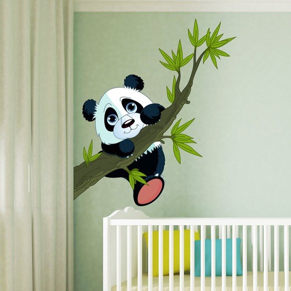 Nástenná detská samolepka Ambiance Panda On Branches-image-2