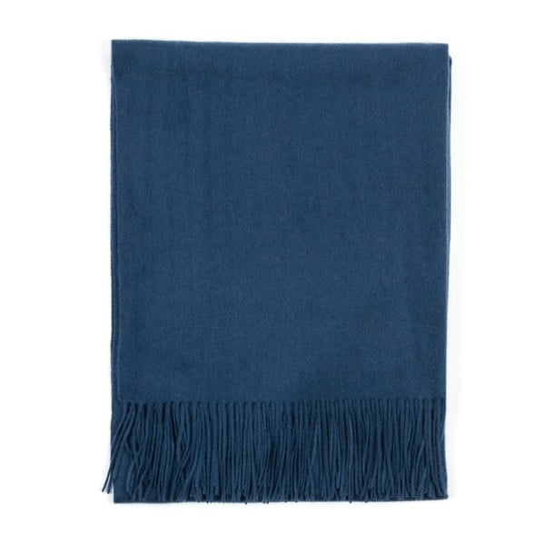 Modrý kašmírový šál Bel cashmere Lea, 200 x 70 cm