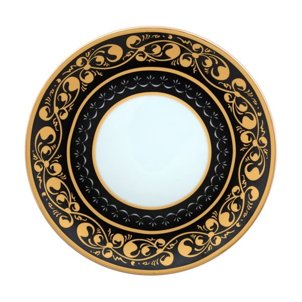 Čierno-biely porcelánový tanier Vivas Royal, Ø 23 cm
