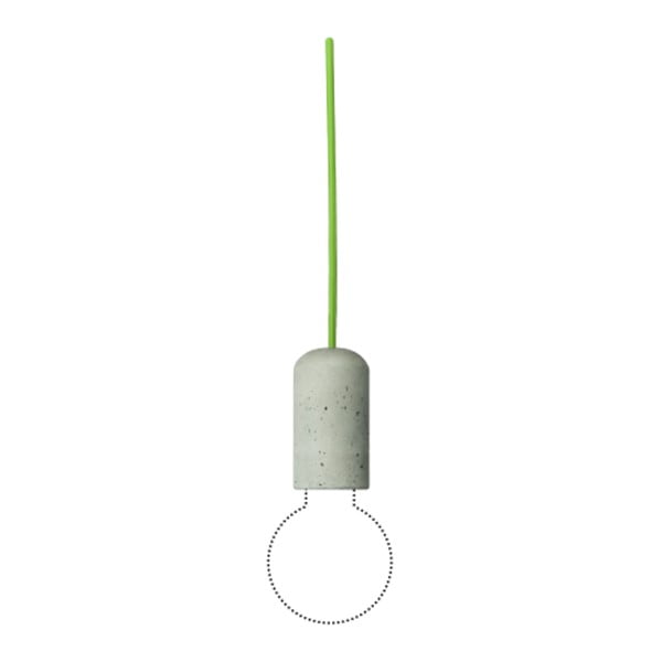 Betónové svietidlo Pure so zeleným káblom od Jakuba Velínského, 1,2 m
