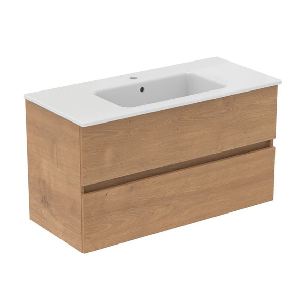 Závesná skrinka pod umývadlo v dekore duba v prírodnej farbe 100x55 cm Eurovit+ – Ideal Standard-image-3