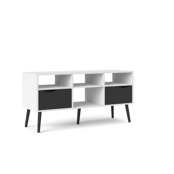 Čierno-biely TV stolík Tvilum Oslo, 117 x 57 cm-image-3
