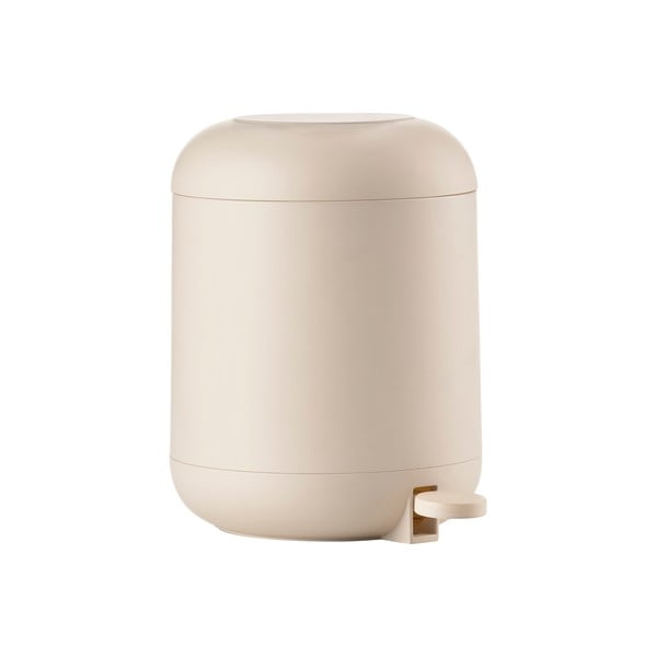 Béžový nášľapný plastový odpadkový kôš 4 l Sensu – Zone