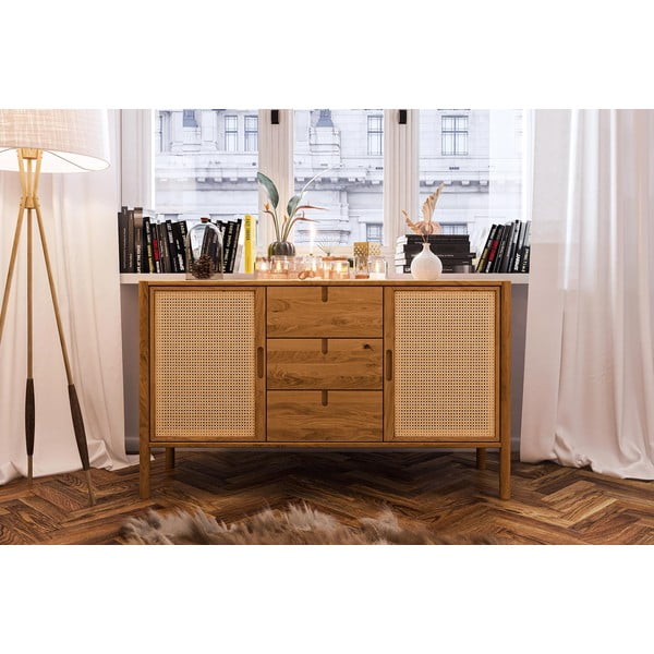 Nízka komoda z dubového dreva 142x84 cm Pola - The Beds-image-1