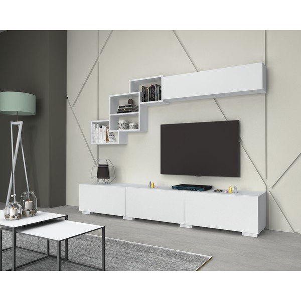 Biely TV stolík 210x40 cm Fly - Gauge Concept