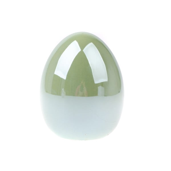 Zelené dekoratívne keramické vajíčko Dakls Easter Deco, výška 10,3 cm