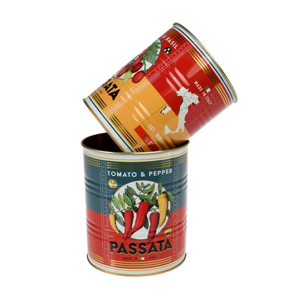Dekoratívne cínové úložné boxy v súprave 2 ks ø 11x13 cm Passata – Rex London