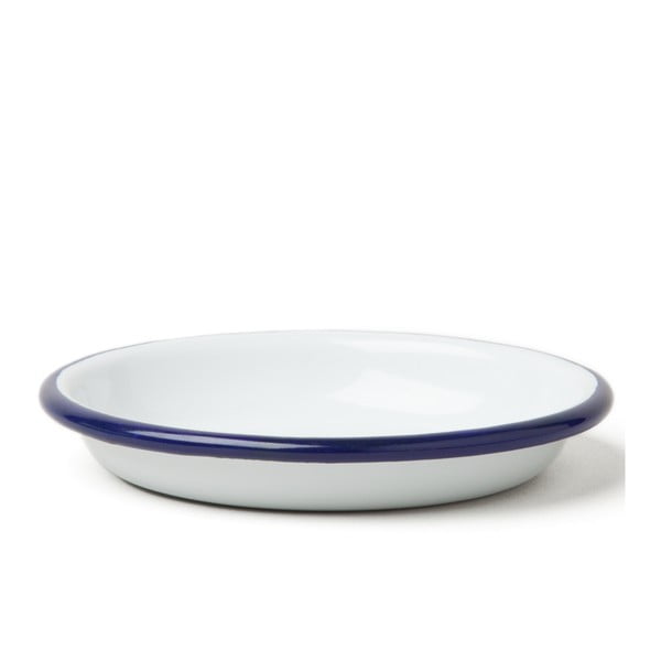 Malý servírovací smaltovaný tanier s modrým okrajom Falcon Enamelware, Ø 10 cm