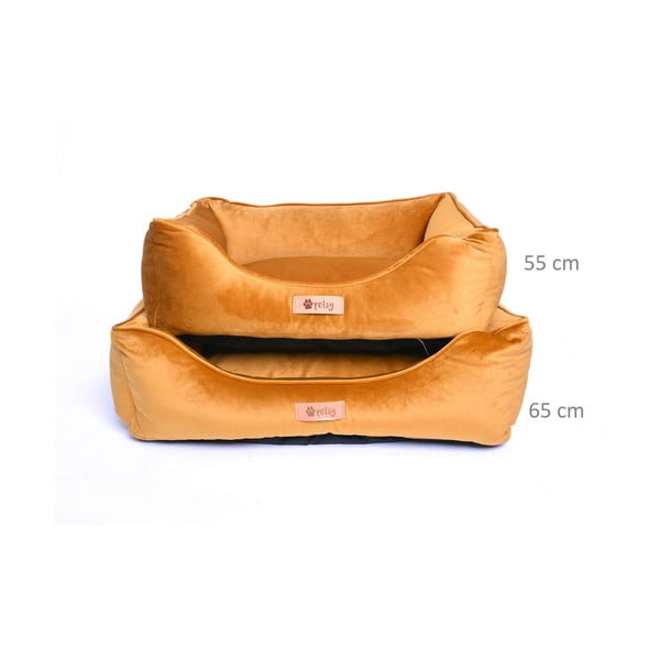 Zamatový pelech v zlatej farbe 65x50 cm Royal - Petsy-image-1