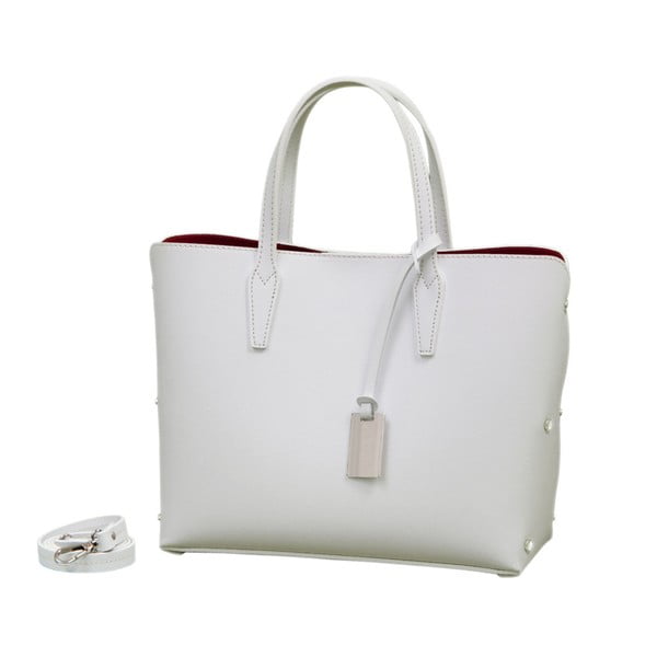 Biela kabelka z pravej kože Andrea Cardone Dettalgio