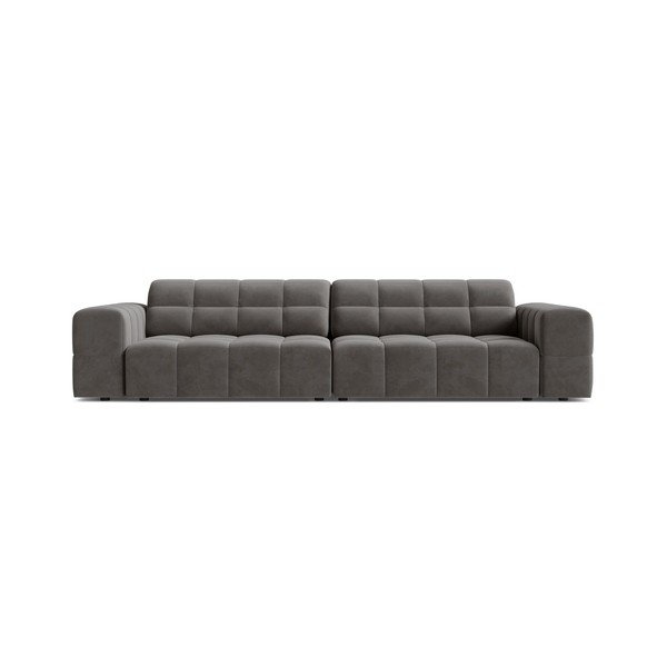 Sivá zamatová pohovka 252 cm Chicago – Cosmopolitan Design