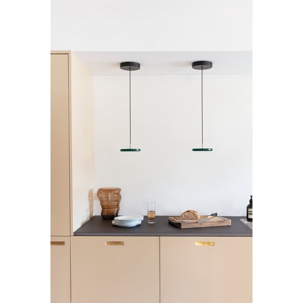 Tmavozelené LED závesné svietidlo s kovovým tienidlom ø 15 cm Asteria Micro – UMAGE-image-1