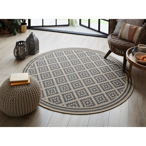 Sivo-béžový okrúhly vonkajší koberec ø 160 cm Moretti - Flair Rugs-image-2