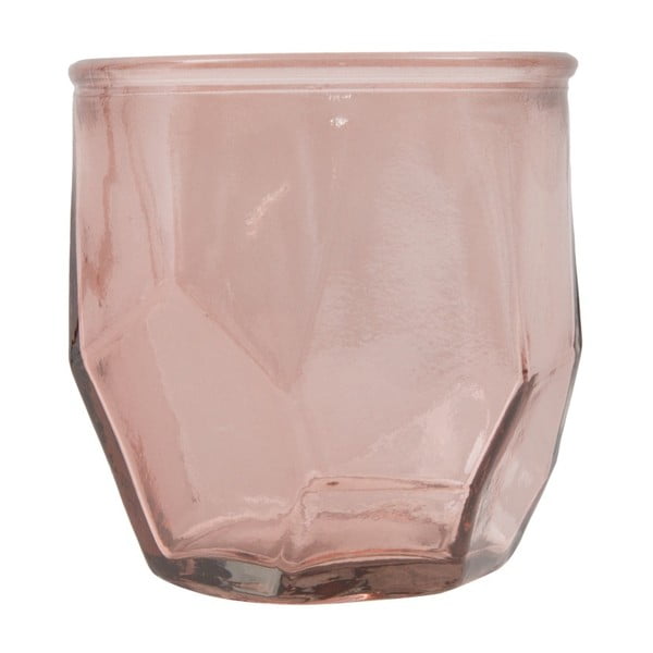 Ružový svietnik z recyklovaného skla Mauro Ferretti Ambra, ⌀ 9 cm