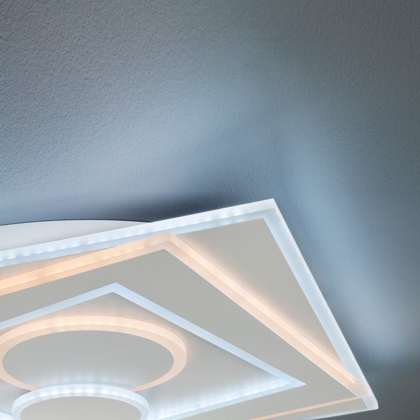 Biele kovové stmievateľné LED stropné svietidlo na diaľkové ovládanie 50x50 cm Ratio – Fischer & Honsel-image-2