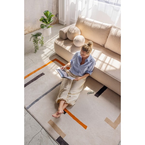 Oranžový/krémovobiely koberec 160x230 cm Linea – Universal-image-3