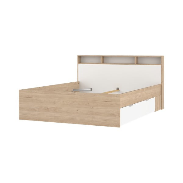 Dvojlôžková posteľ v dekore duba s úložným priestorom bez roštu 160x200 cm v prírodnej farbe Ikast – Tvilum-image-4
