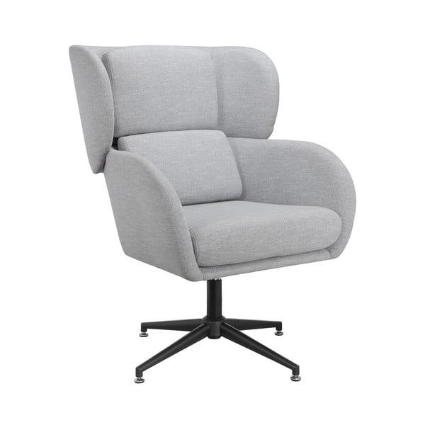 Svetlosivé zamatové kreslo ušiak Vanessa – Støraa