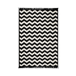 Čierno-biely obojstranný koberec Zig Zag 80 × 150 cm