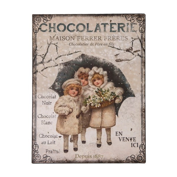 Kovová doska Antic Line "Chocolaterie"