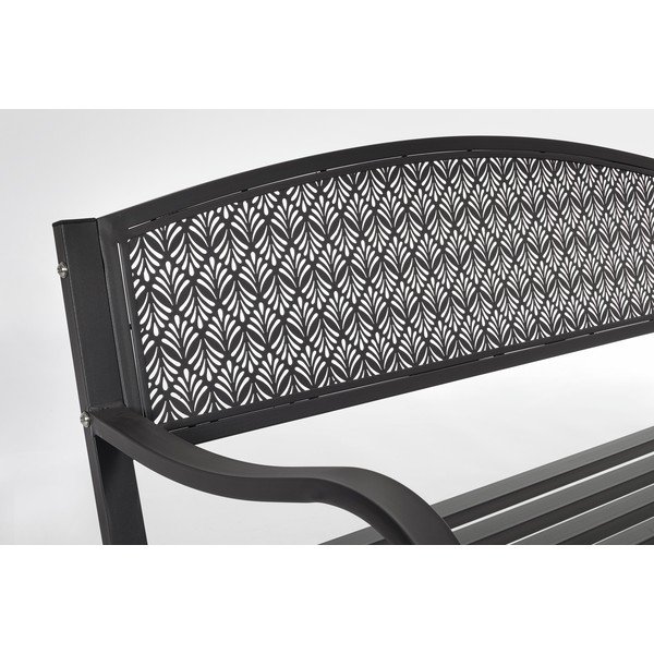 Antracitová kovová záhradná lavica Lizette – Bizzotto-image-3