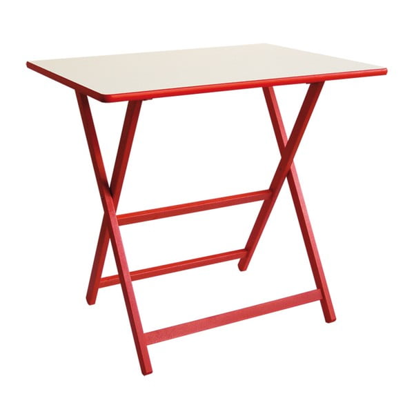Červený drevený skladací stôl Valdomo Papillon, 60 × 80 cm