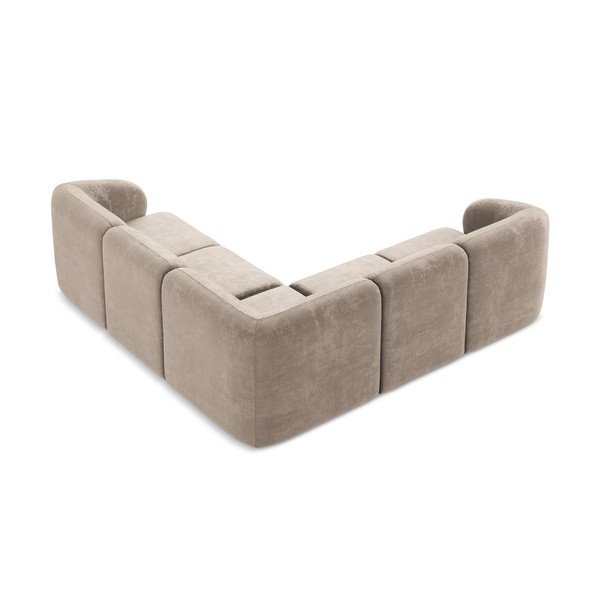 Svetlohnedá ženilková rohová pohovka Lani – Makamii-image-3