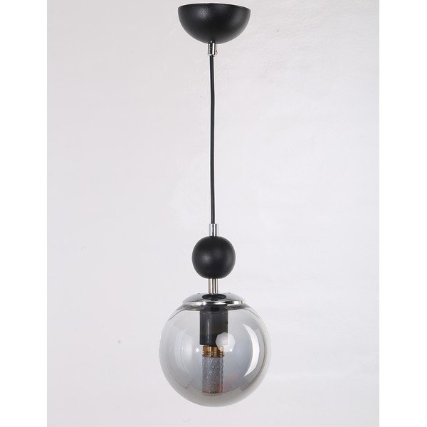 Čierno-sivé závesné svietidlo so skleneným tienidlom ø 15 cm Marble – Squid Lighting