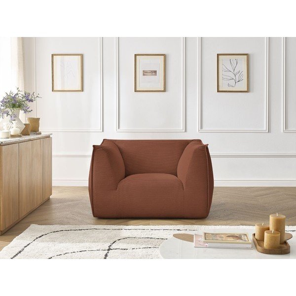 Oranžové menčestrové kreslo Giorgia – Bobochic Paris-image-4