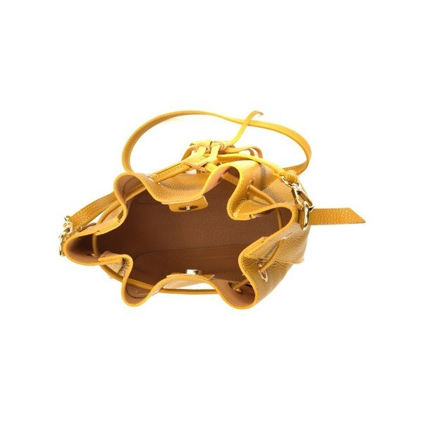 Žltá kožená kabelka Carla Ferreri Jessie-image-4