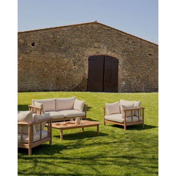 Konferenčný stolík z eukalyptového dreva v prírodnej farbe 89x140 cm Sacova – Kave Home-image-2