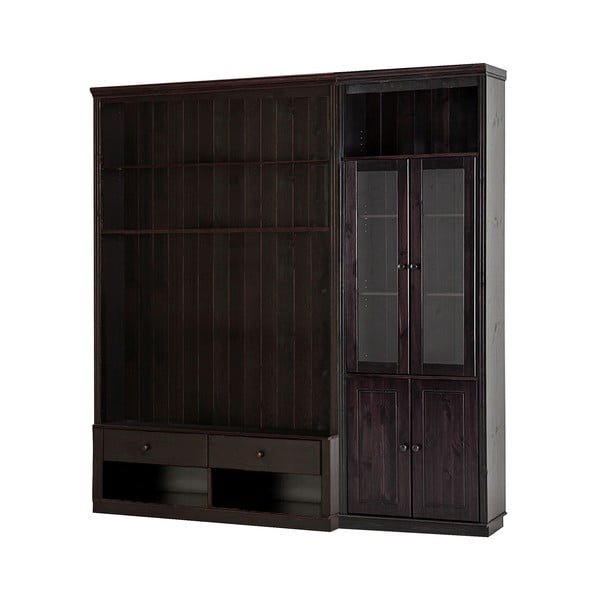 Hnedá TV zostava z borovicového dreva 214x223 cm Anita – Støraa-image-2