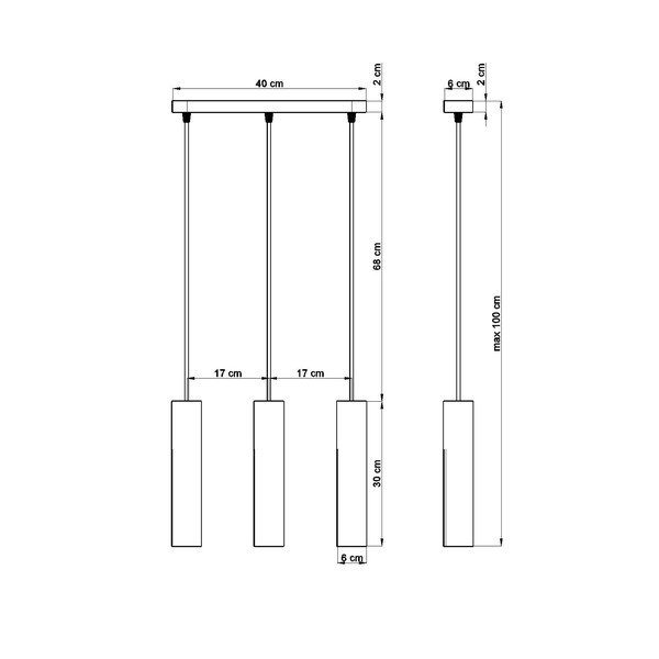 Závesné svietidlo Sollux Bakari, dĺžka 40 cm-image-2