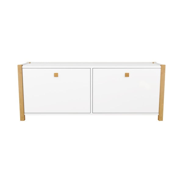 Biela skrinka na topánky s lavicou Woodman Hannover-image-2