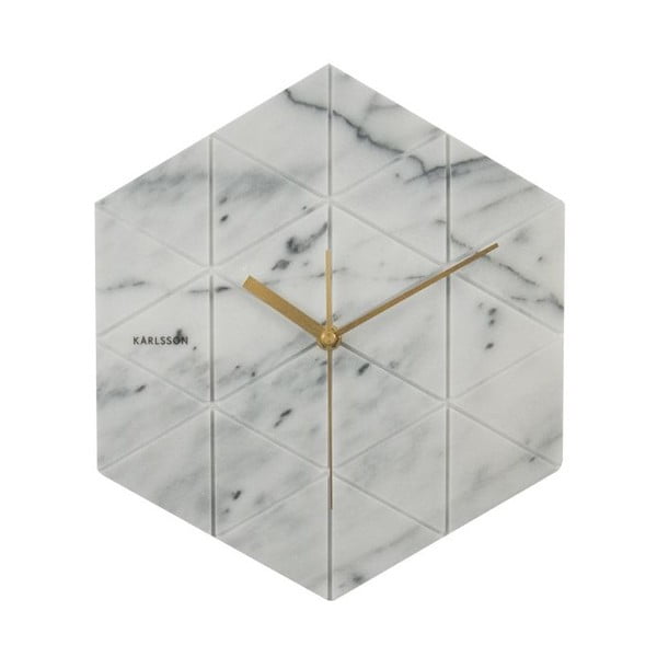 Biele nástenné hodiny Karlsson Hexagon