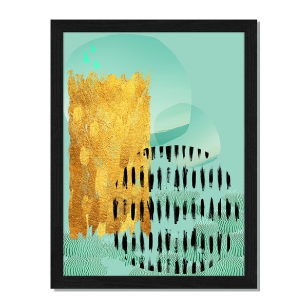 Obraz v ráme Liv Corday Scandi Abstract Gold, 30 x 40 cm