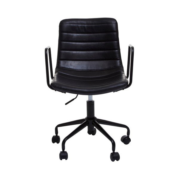 Čierna kancelárska stolička z imitácie kože Forbes – Premier Housewares-image-2