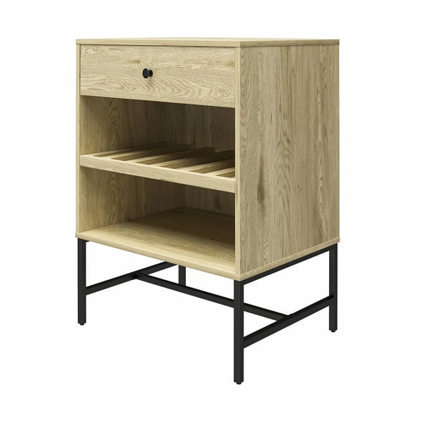 Vinotéka v dekore borovice v prírodnej farbe na 6 fliaš, 60x83 cm Tamlin - Queer Eye-image-2