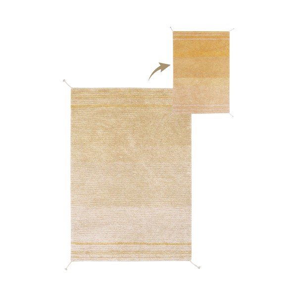 Okrovožltý bavlnený koberec 170x240 cm Twin Amber – Lorena Canals-image-3