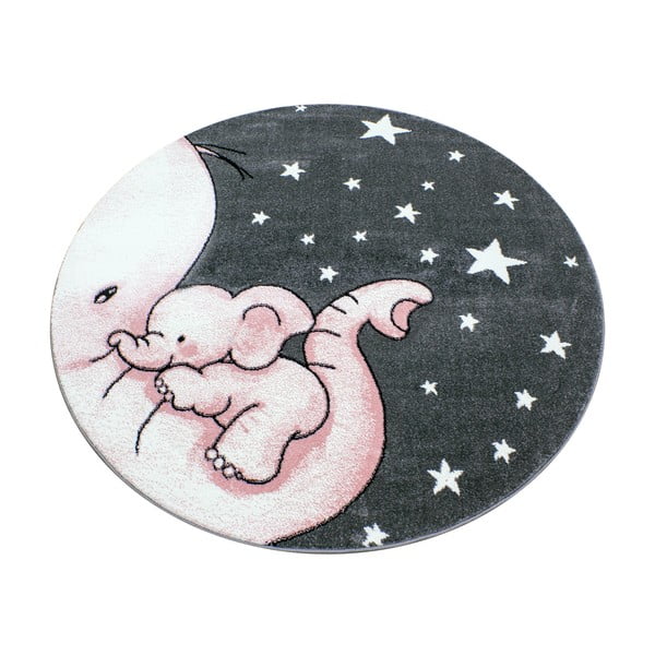 Ružovo-sivý detský koberec ø 120 cm Kids – Ayyildiz Carpets