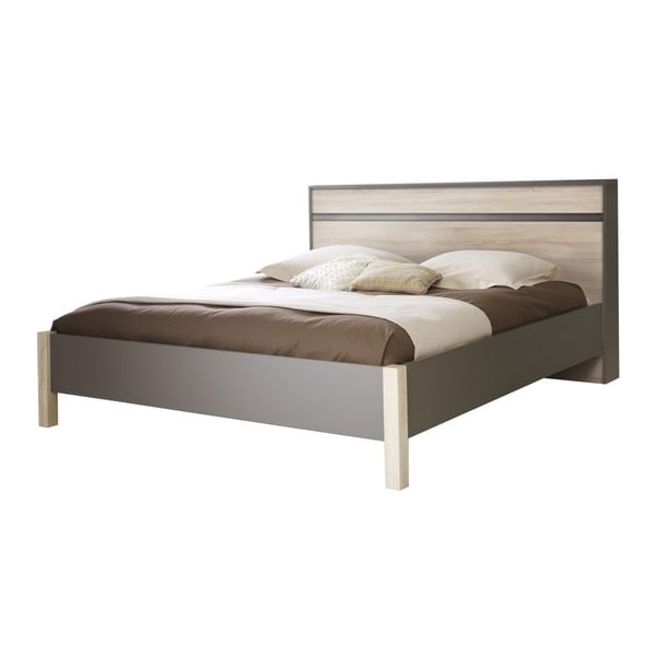 Sivá dvojlôžková posteľ 13Casa Bogart, 160 x 190 cm