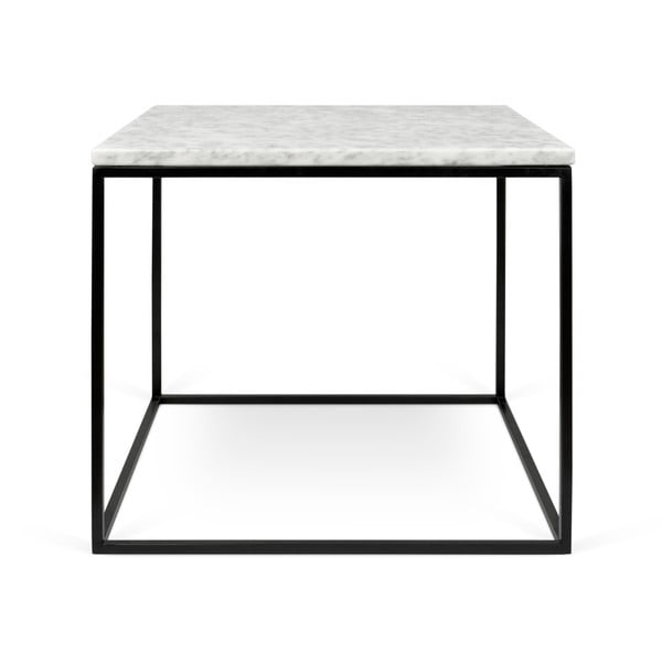 Konferenčný stolík s čiernou podnožou a bielou mramorovou doskou TemaHome Gleam, šírka 50 cm