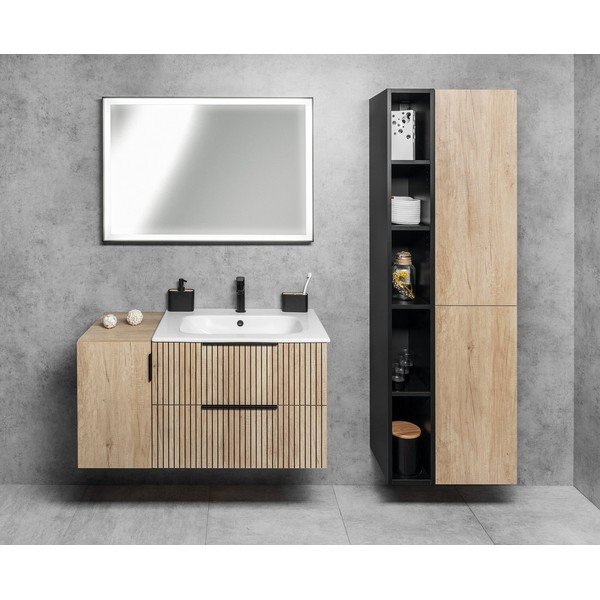 Závesná skrinka bez umývadla v dekore duba v prírodnej farbe 58x54 cm Cirasa – Sapho-image-1
